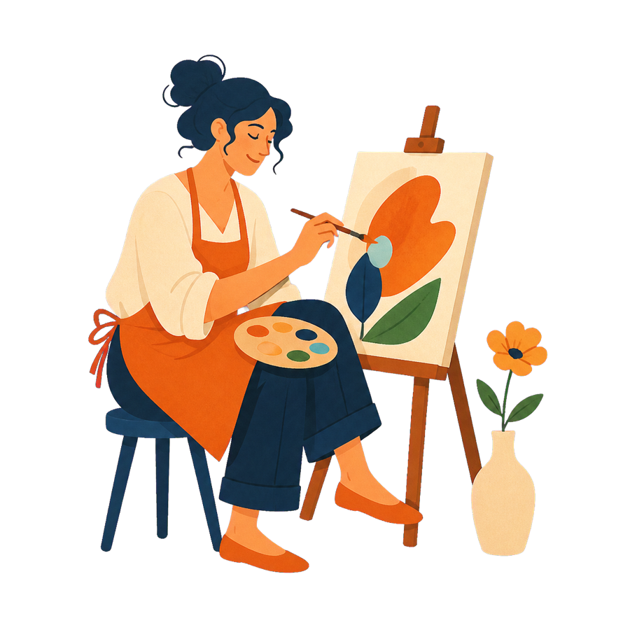 Warm illustration representing creative time