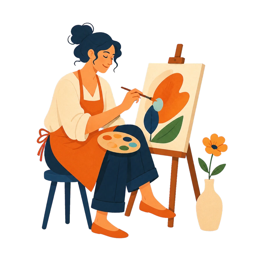 Warm illustration representing creative time