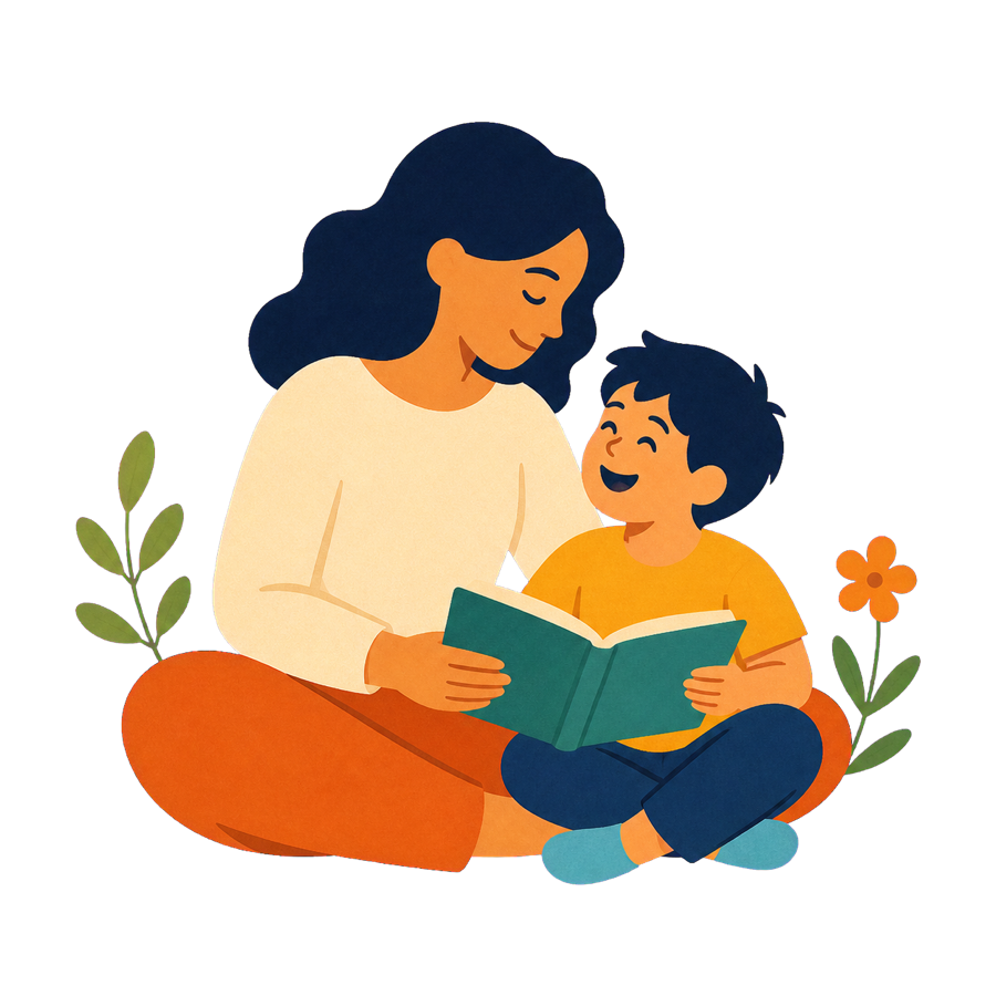 Warm illustration representing family time