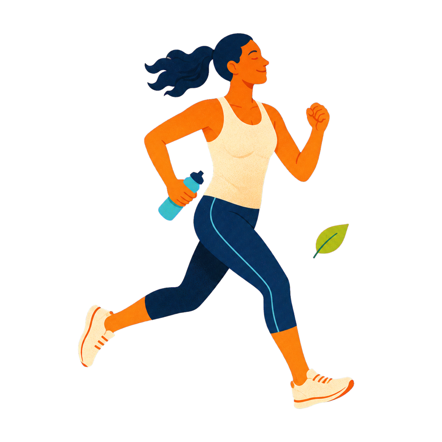Warm illustration representing fitness time