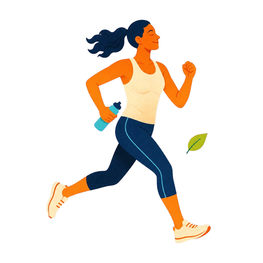 Warm illustration representing fitness time