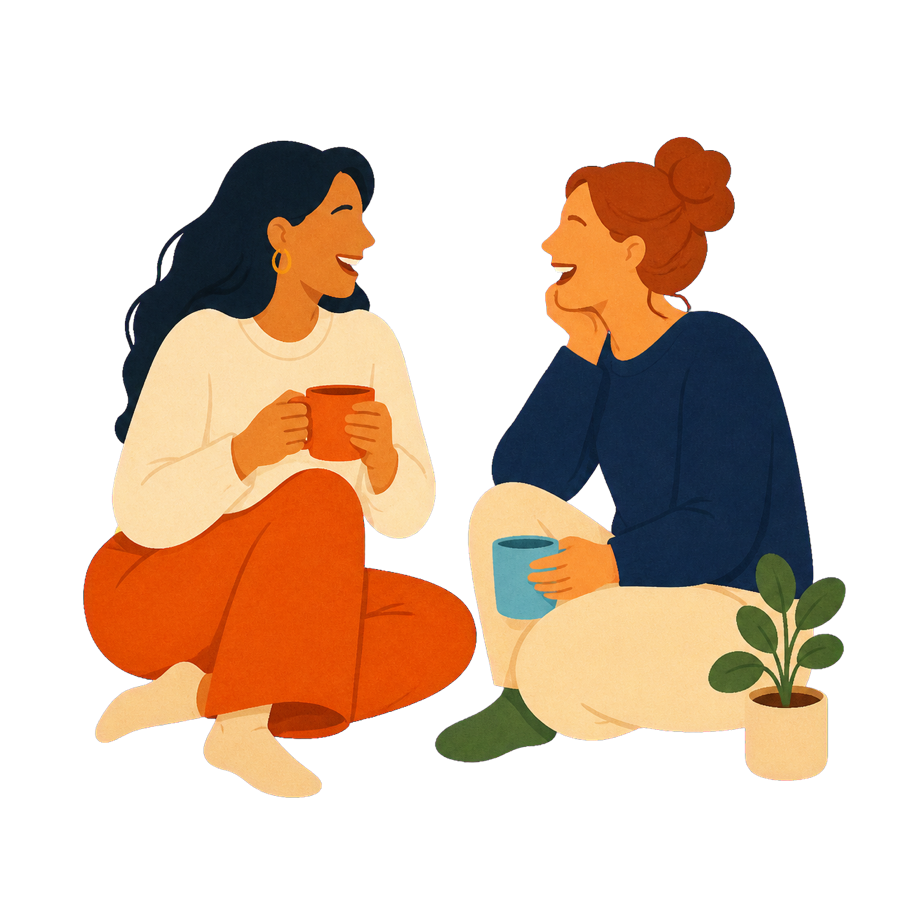 Warm illustration representing time with friends