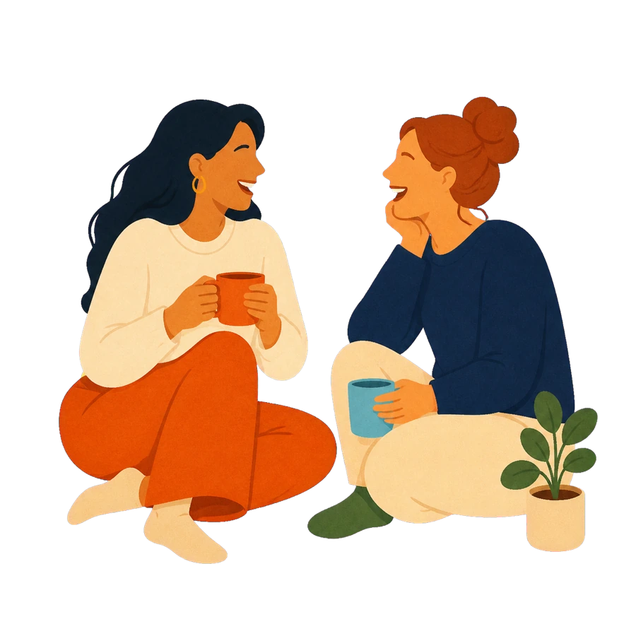 Warm illustration representing time with friends